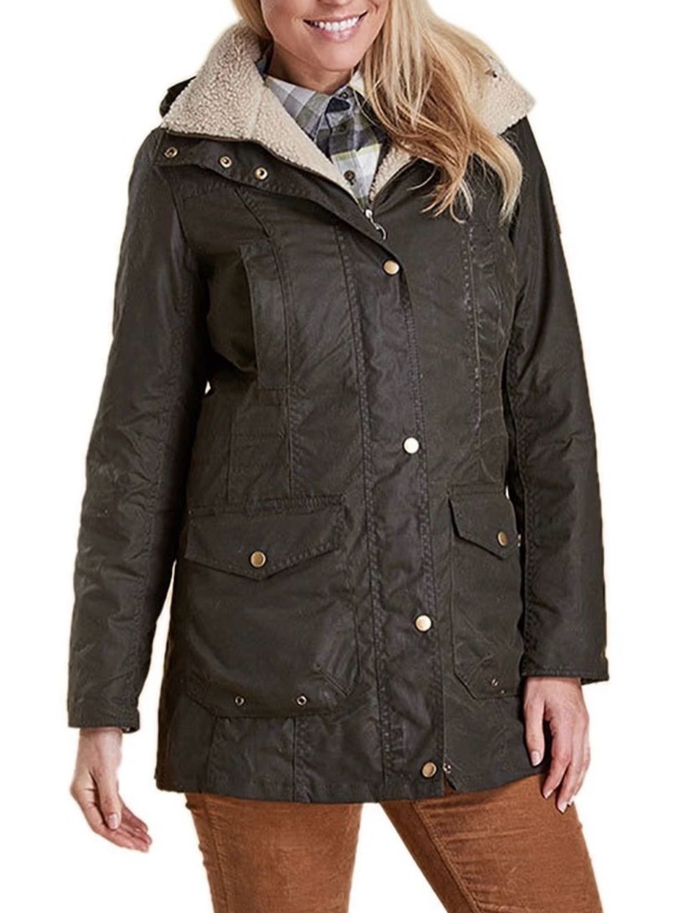 Barbour Bleaklow Wax jacket in size 8 in Olive green